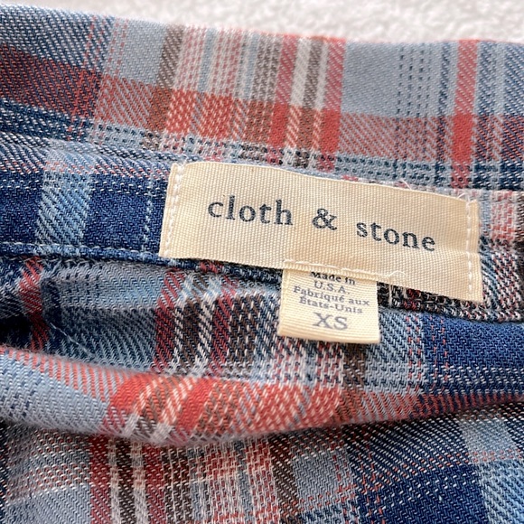 Cloth & Stone Plaid Tunic Dress Button Down Sz XSm BinE - Picture 10 of 10